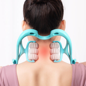 Multifunctional Manual Six-Wheel Neck Massager – Deep Relief Roller Massage Tool for Neck & Shoulder Pain