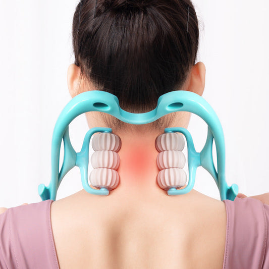 Multifunctional Manual Six-Wheel Neck Massager – Deep Relief Roller Massage Tool for Neck & Shoulder Pain