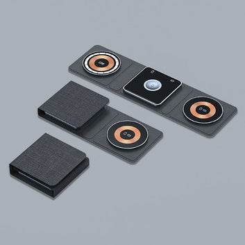 3-in-1 Magnetic Wireless Charging Station – Fast Foldable Charger for iPhone, Apple Watch & AirPods (Transparent Design)
