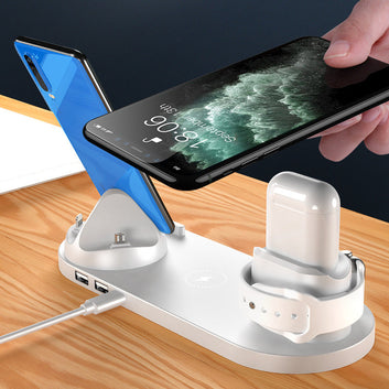 6-in-1 Wireless Charging Station – Fast Charger for iPhone, Apple Watch, AirPods & More